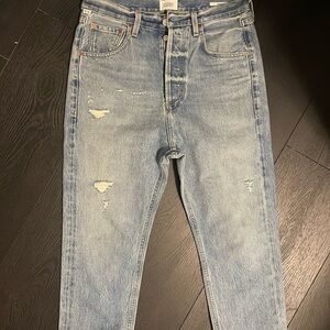 Citizens Of Humanity Blue Boyfriend Jeans Distressed Style